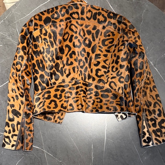 Understated Leather Leopard Print Leather Jacket - Picture 7 of 9